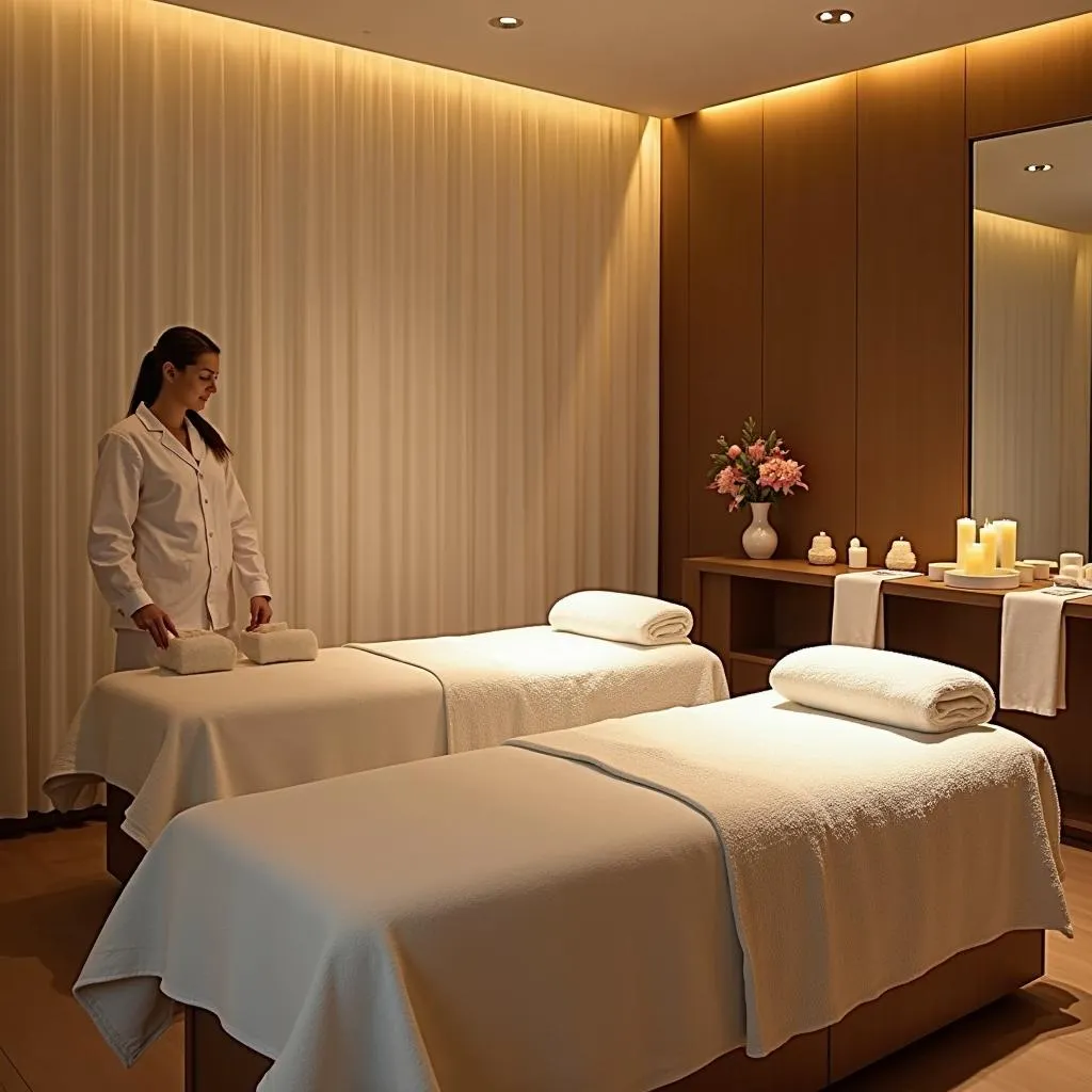 Luxurious spa treatment room at Anassa Hotel