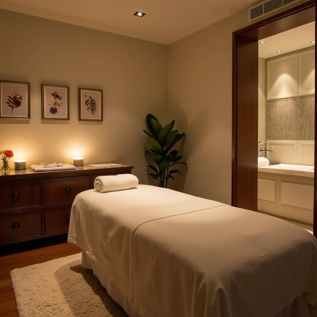 Luxurious spa treatment room at Angsana Spa