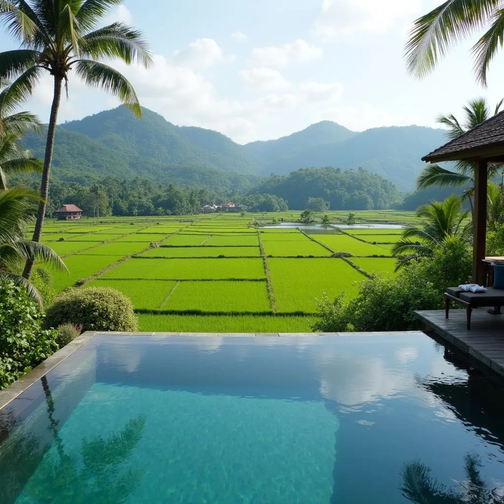 Infinity pool with a stunning view at Anini Raka