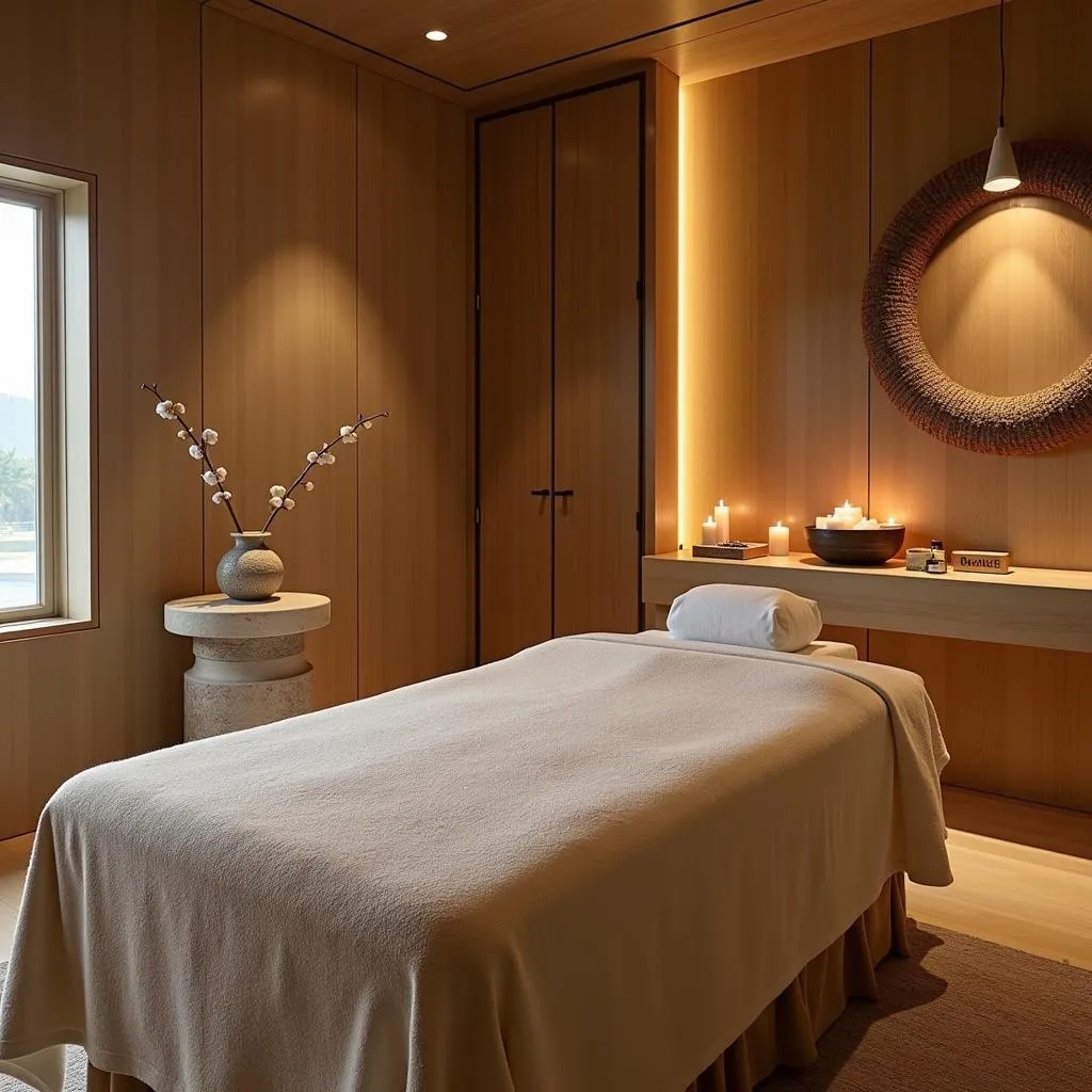 Serene spa treatment room at Anini Raka