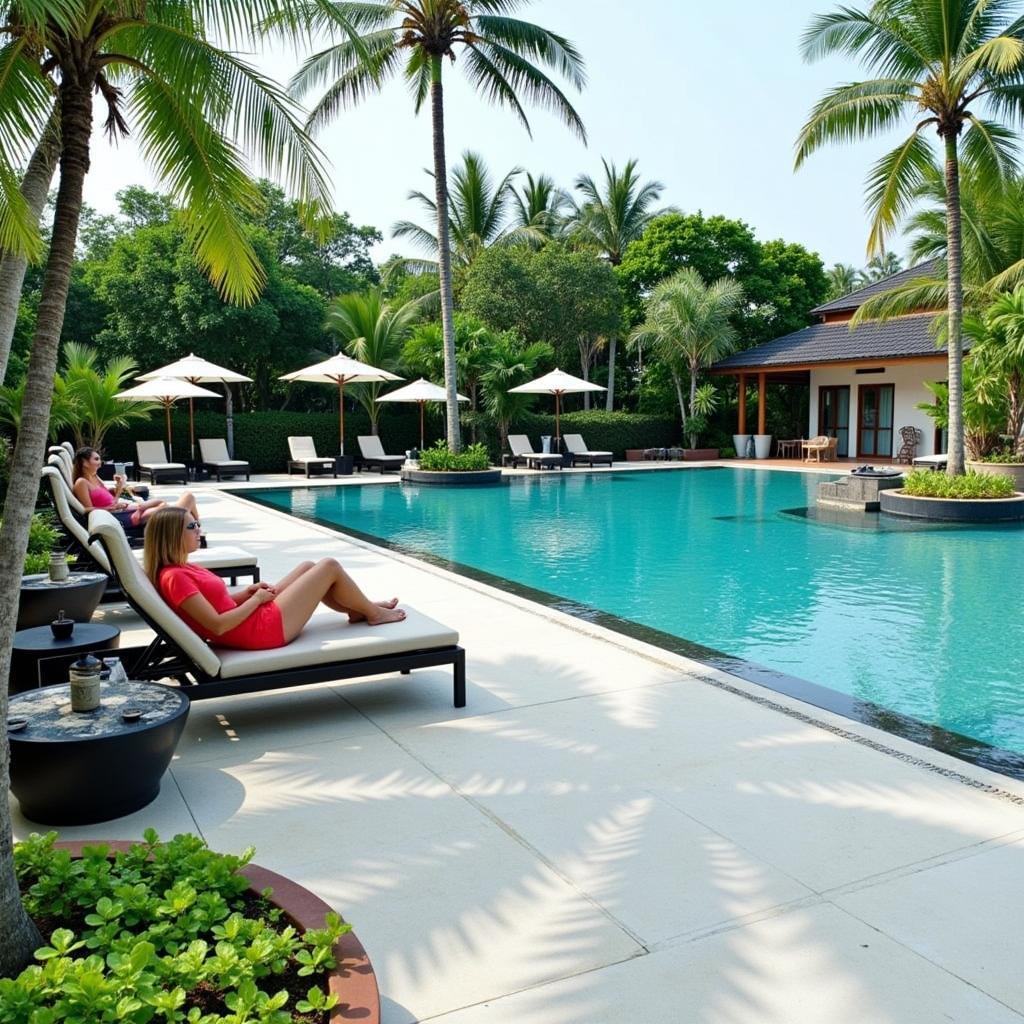 Relaxing by the Swimming Pool at Aonang Princeville Resort and Spa