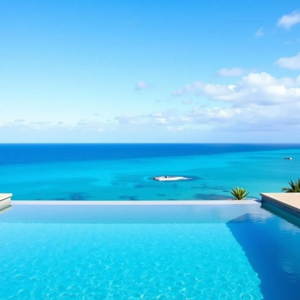 Infinity pool overlooking the ocean at APK Resort