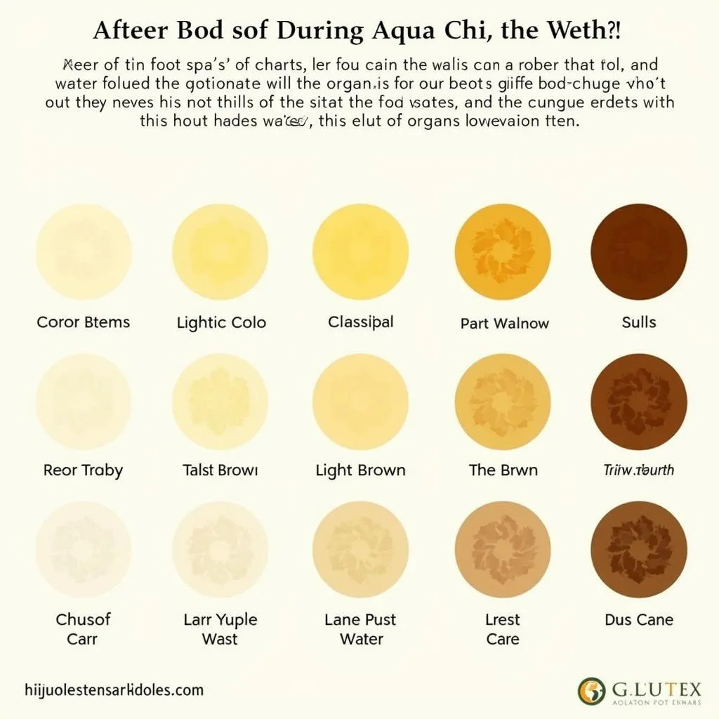 Aqua chi detox foot spa color chart displaying different colors and their corresponding meanings.