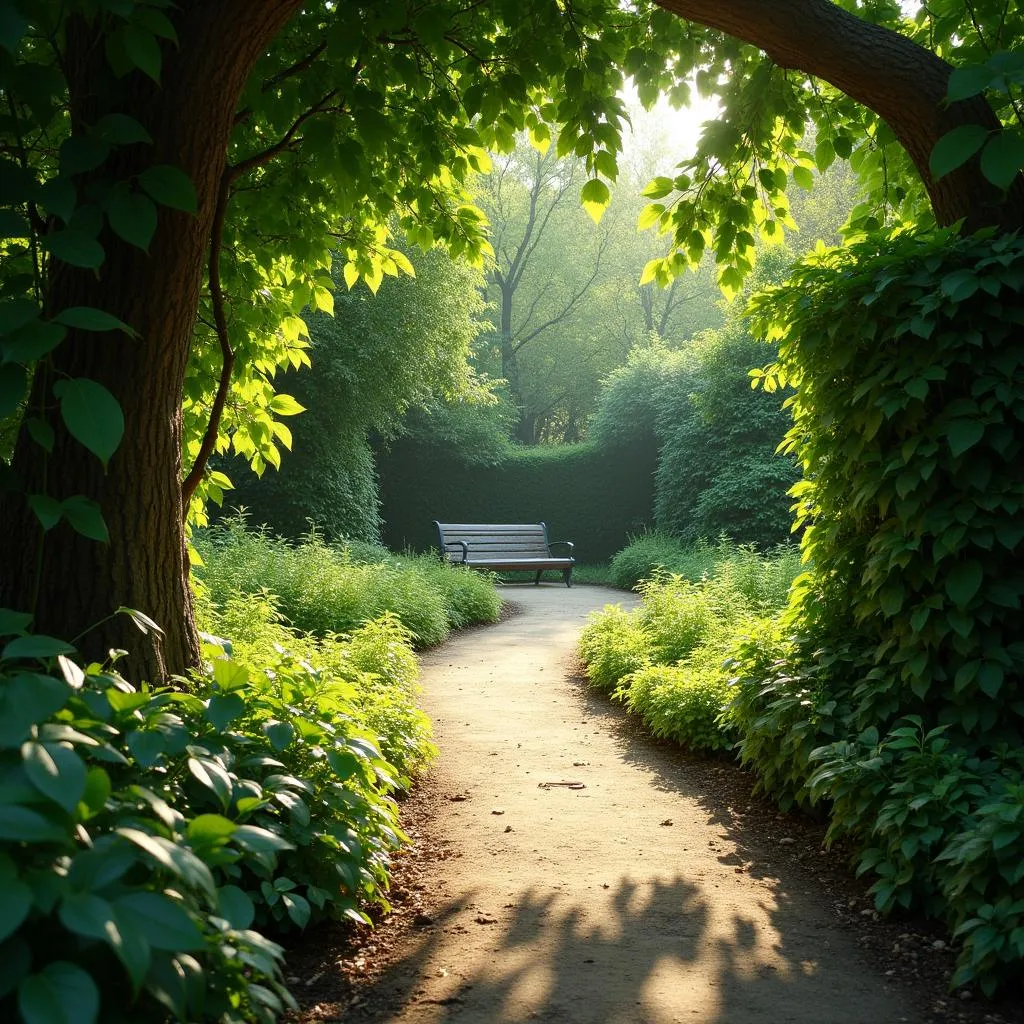 Peaceful garden setting at Aramsa Garden Spa