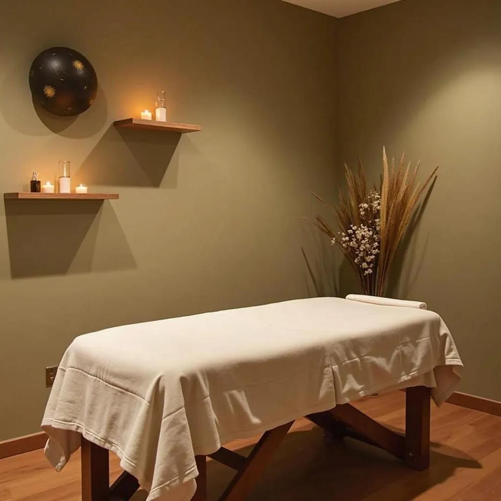 Tranquil treatment room at Aramsa Garden Spa