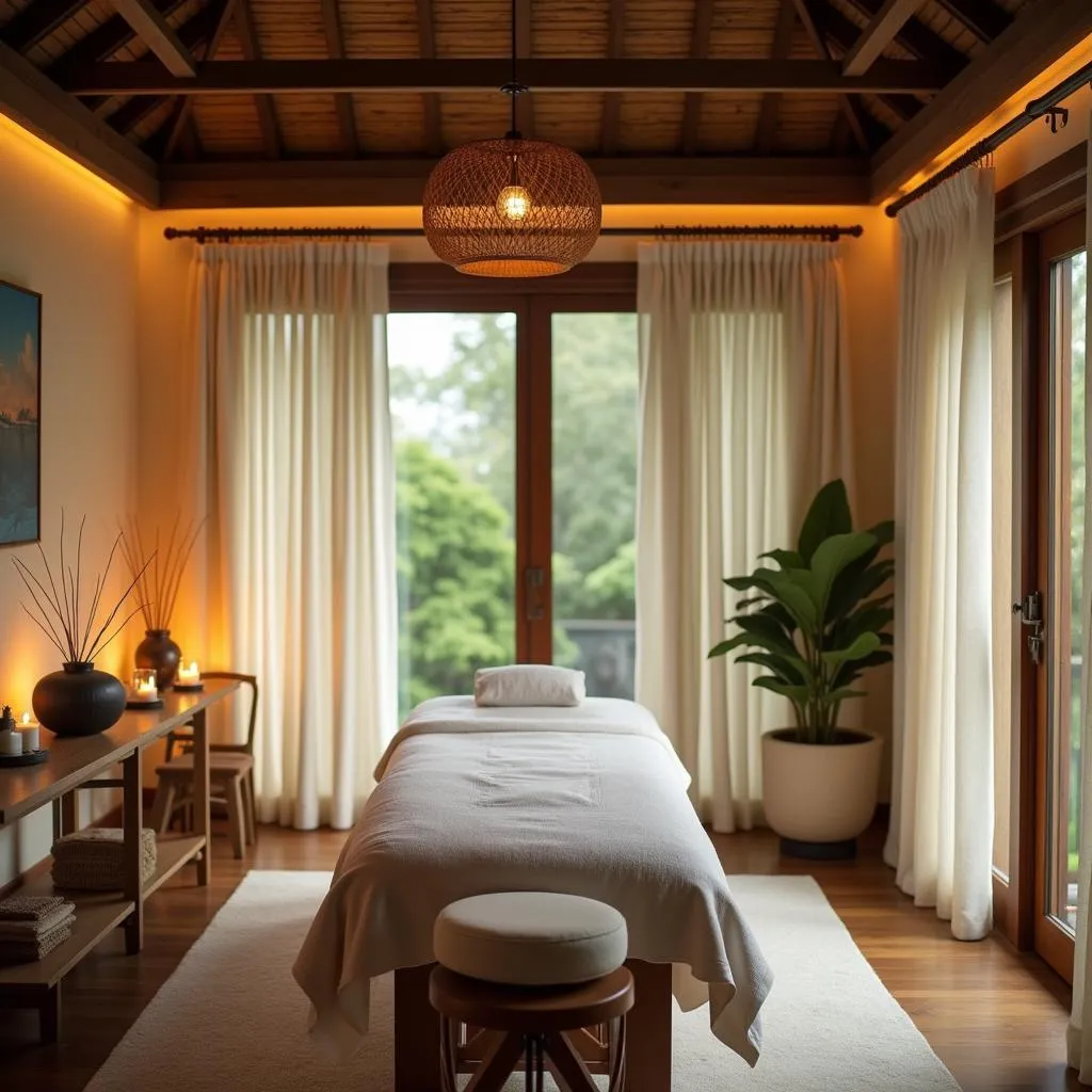 Tranquil spa treatment room at Arasha Resort & Spa