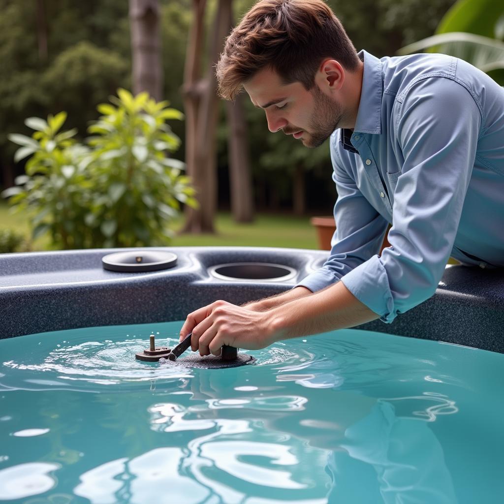 Aruba Spa Technician Performing a Repair