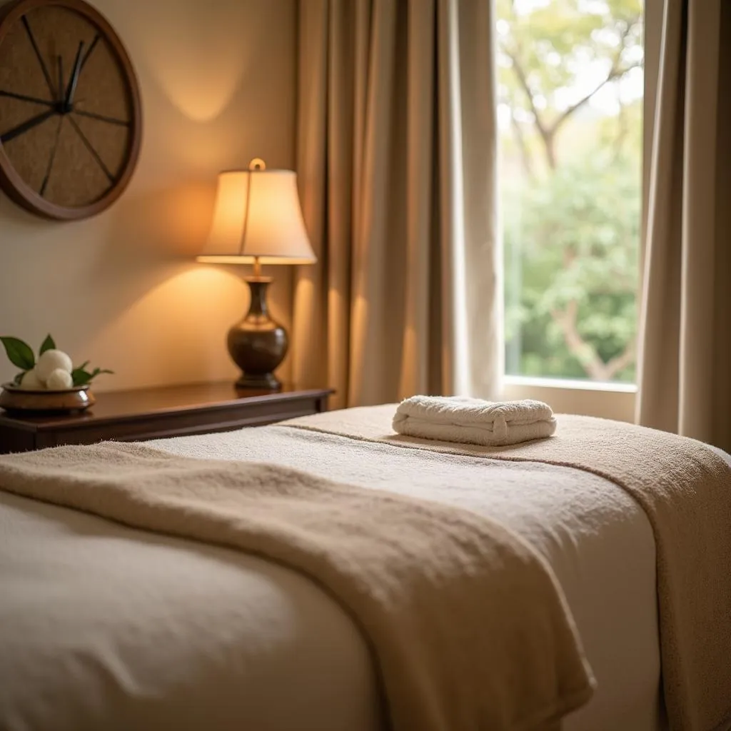 Serene treatment room at Atrium Spa