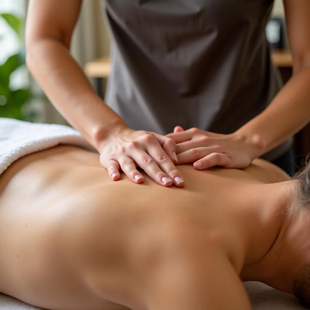 Close-up of Hands Performing a Massage at Attitudes Salon and Spa