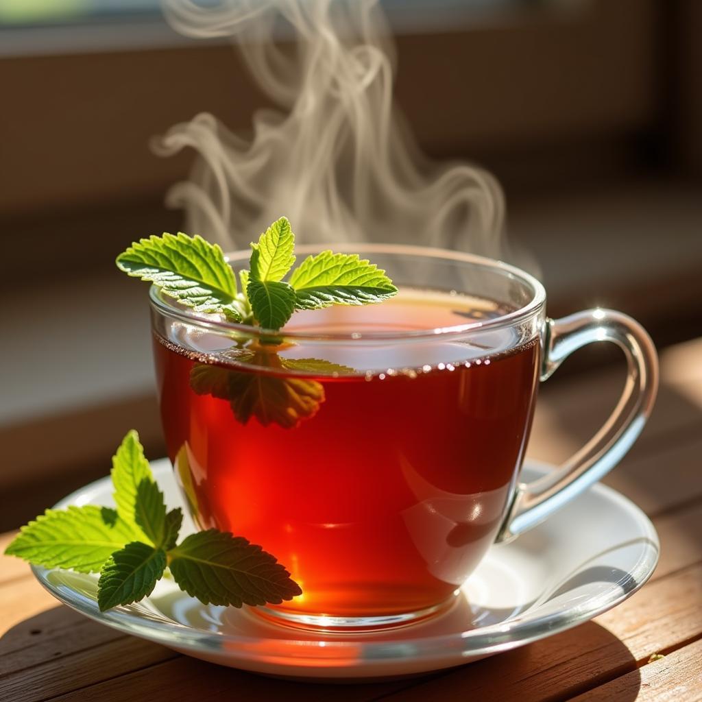 A cup of herbal tea at Aum Wellness Spa