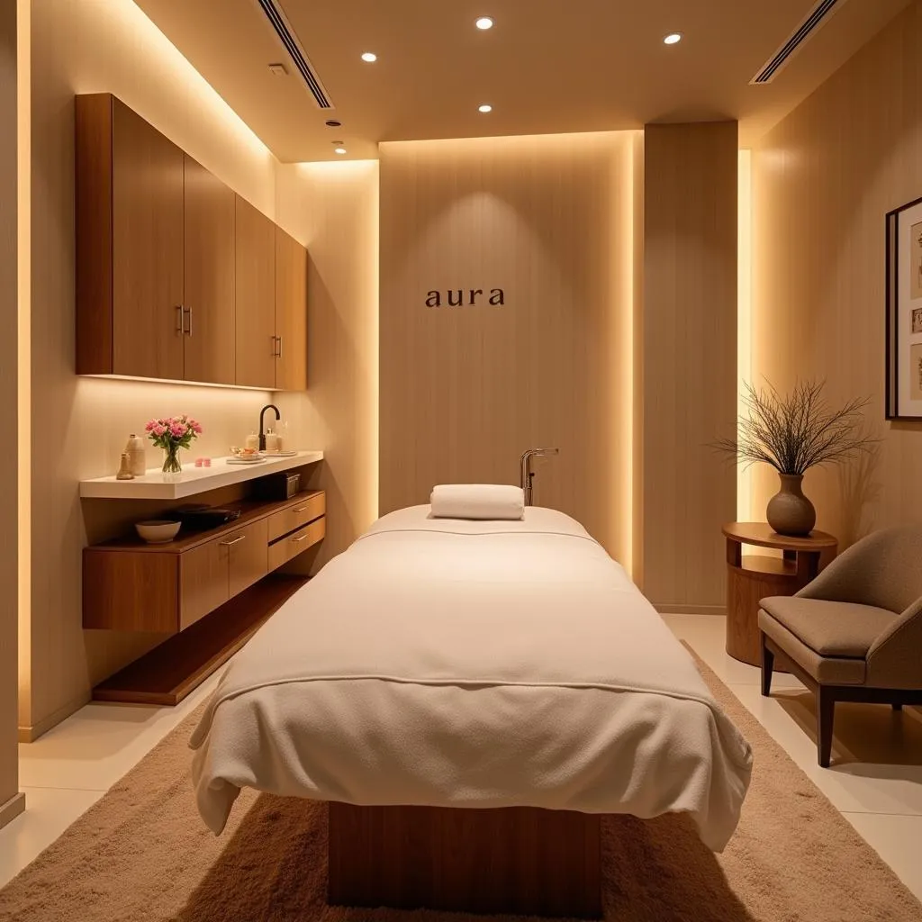 Luxurious treatment room at Aura Day Spa Southpoint Mall