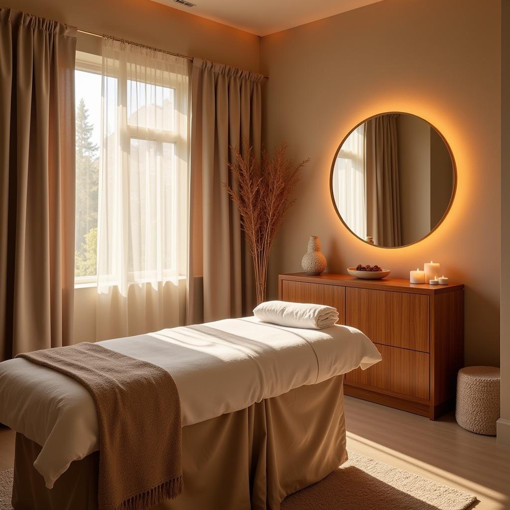 Relaxing Aura Spa Treatment Room in Calgary