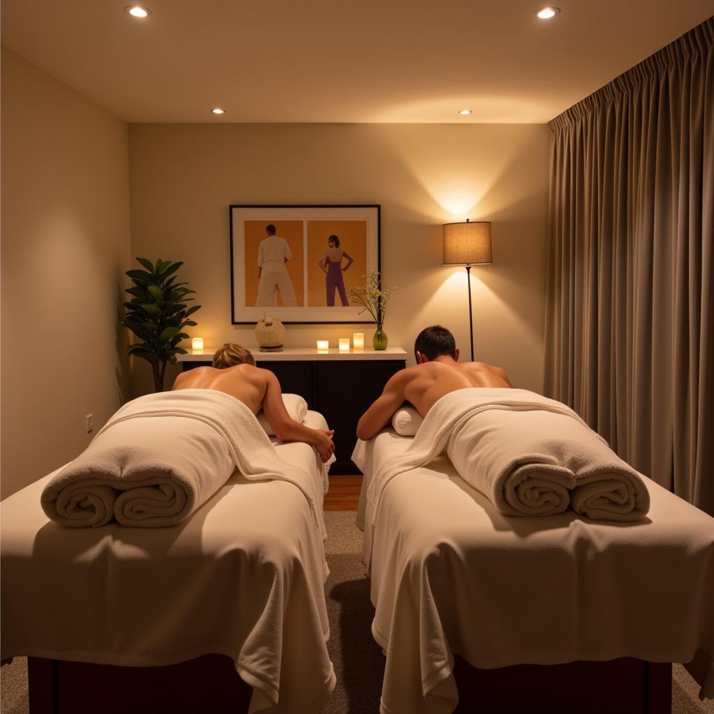 Couple Enjoying a Massage at Aura Thai Spa