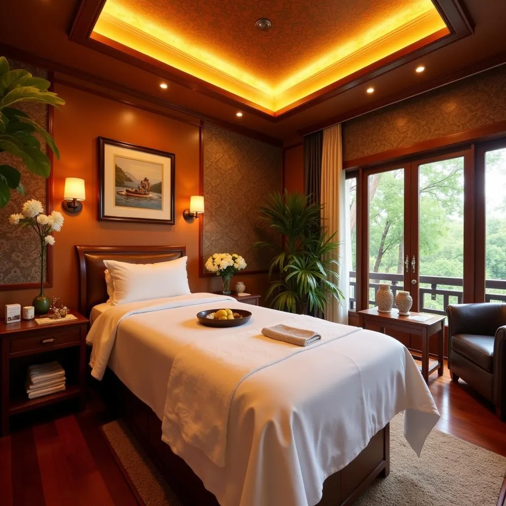 Tranquil Treatment Room at Aura Thai Spa