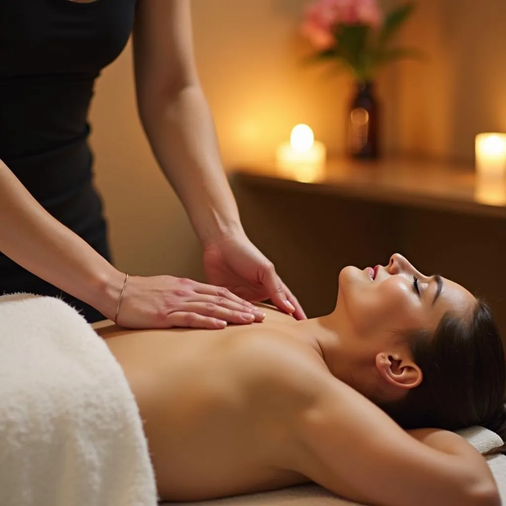 Relaxing massage therapy session at Austin Gym &amp; Spa