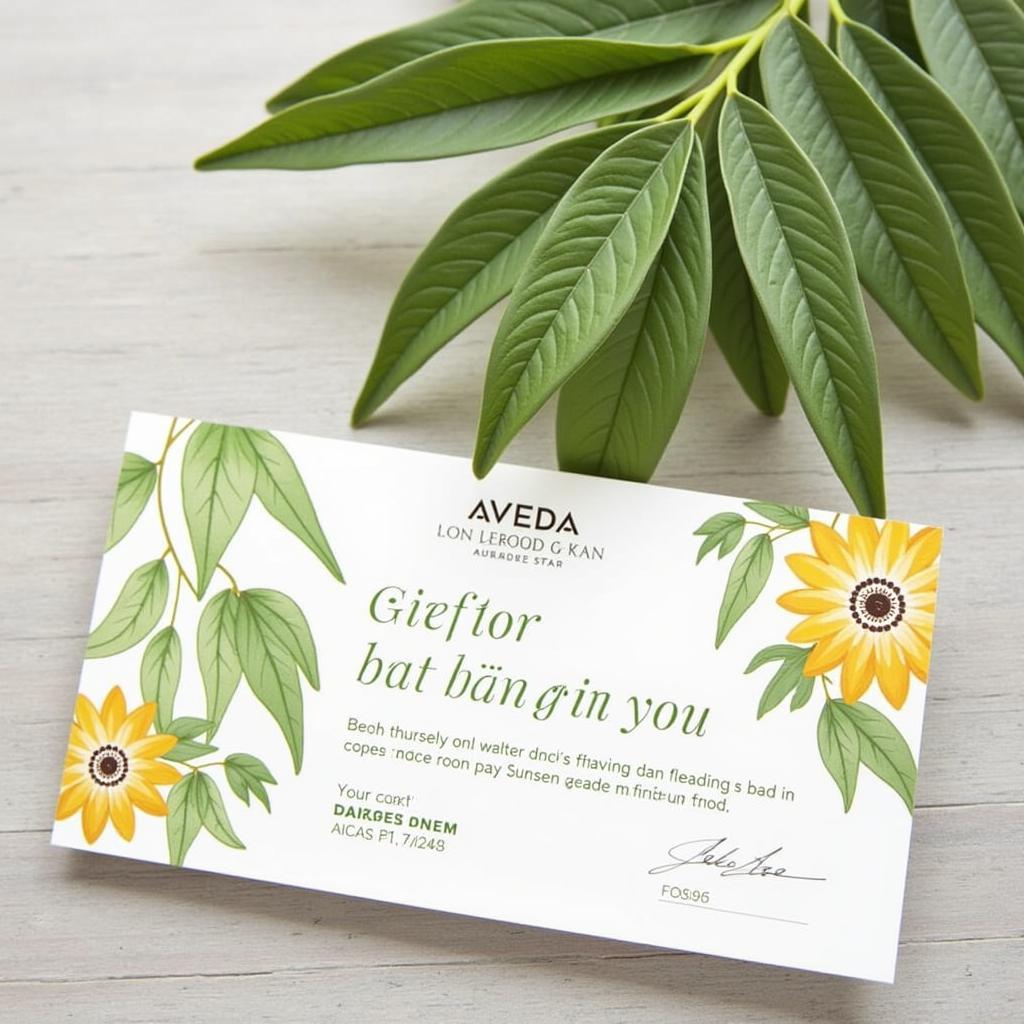 Aveda Oasis Spa Gift Certificate