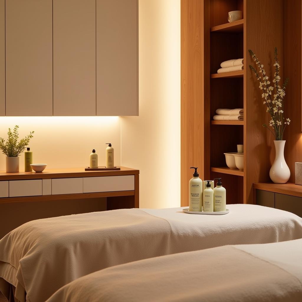 Relaxing Aveda Spa Treatment Room