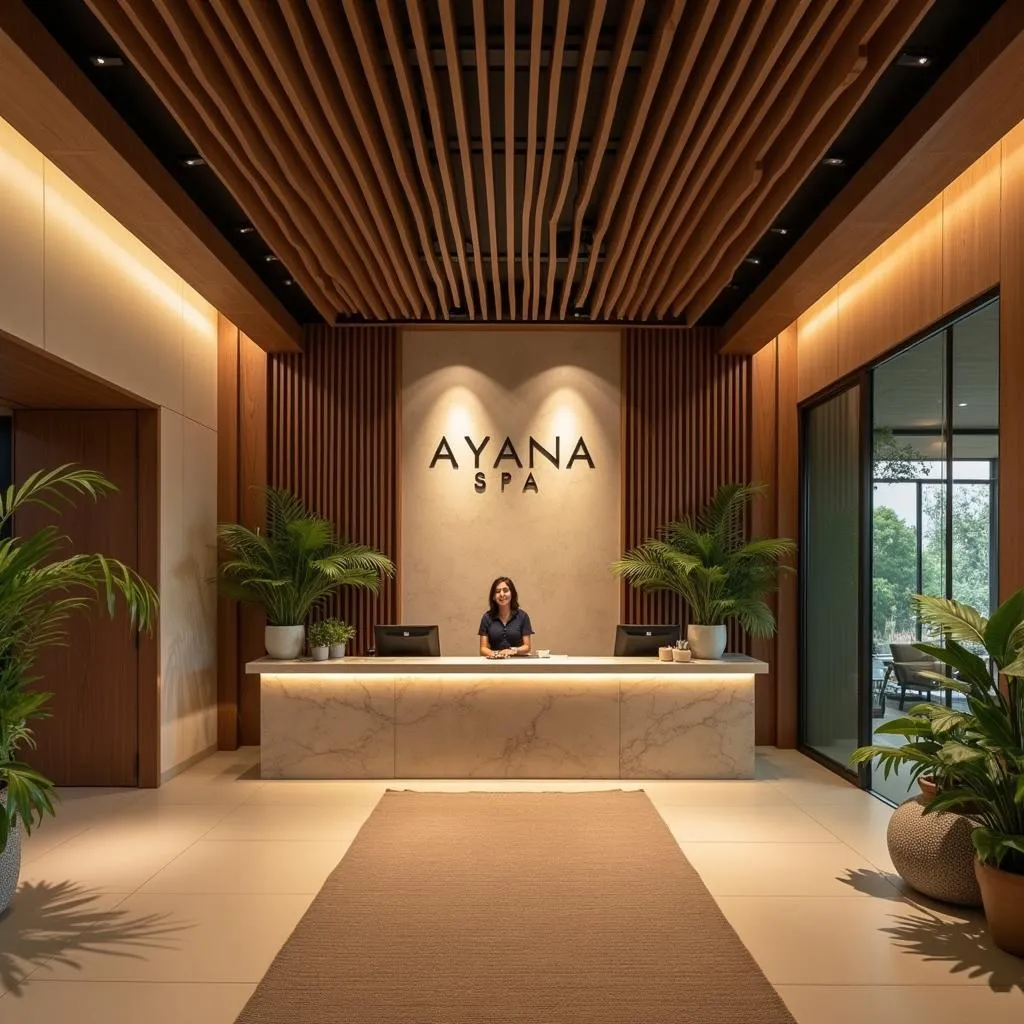 Welcoming reception area of Ayana Spa