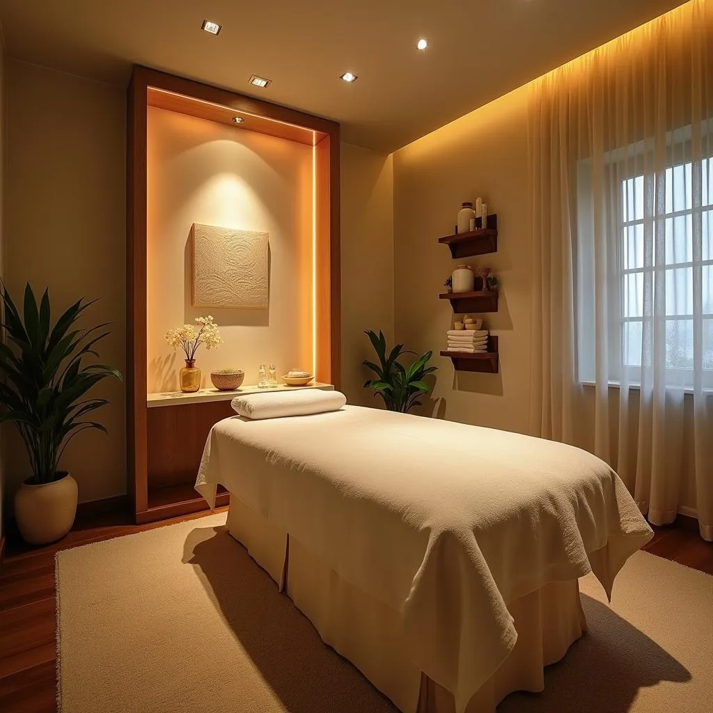 Serene treatment room at Ayana Spa