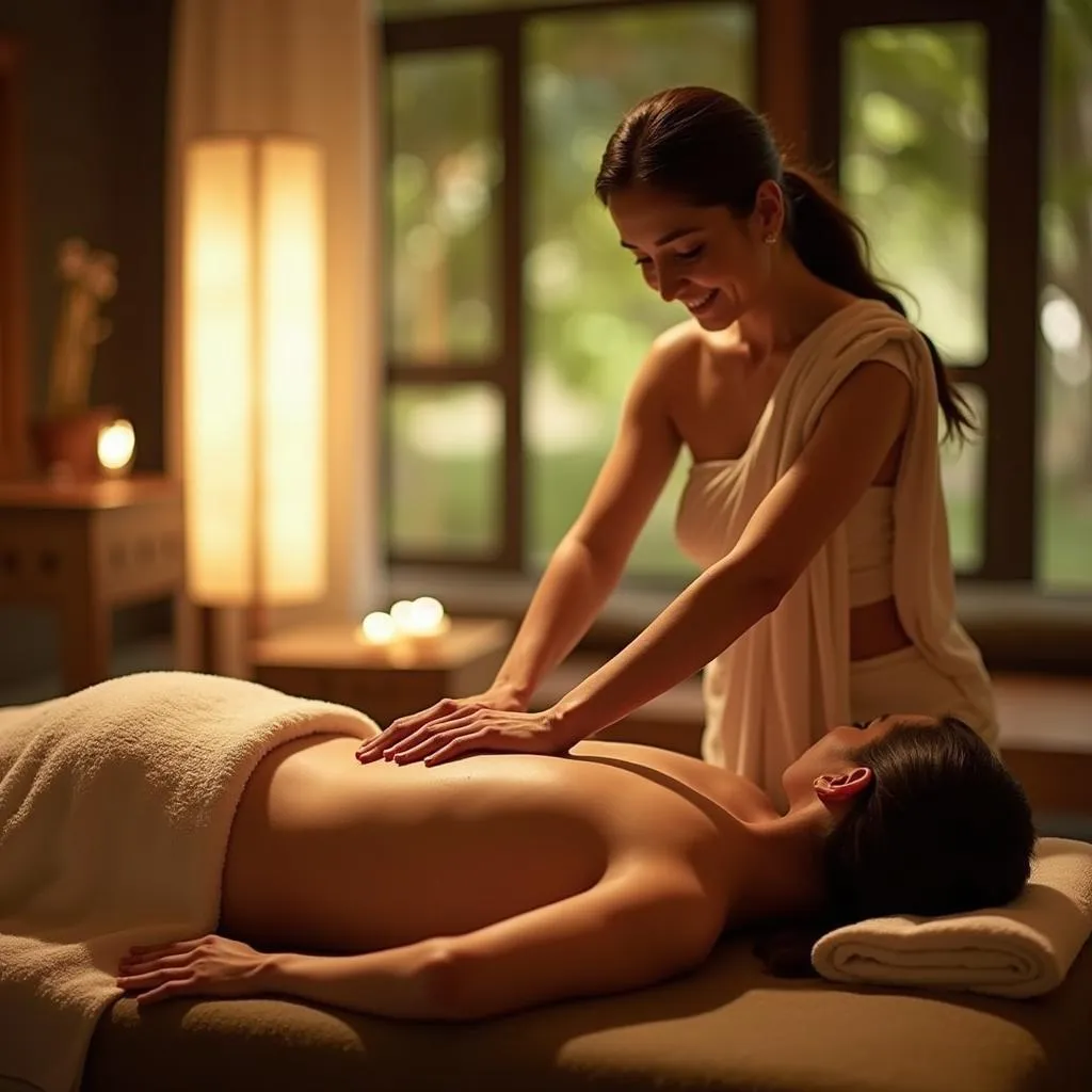 Ayurvedic massage in a tranquil spa setting in Hubli