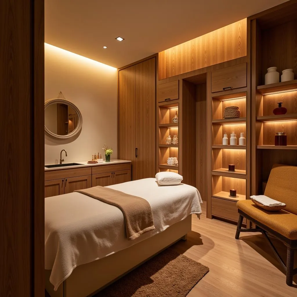 Serene Ayurvedic Spa Treatment Room