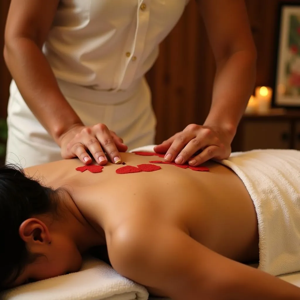  Ayurvedic treatment in progress at a commercial spa in Bharatpur 