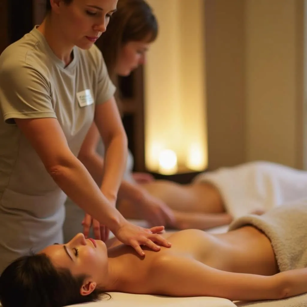 Relaxing massage therapy session at Azana Spa