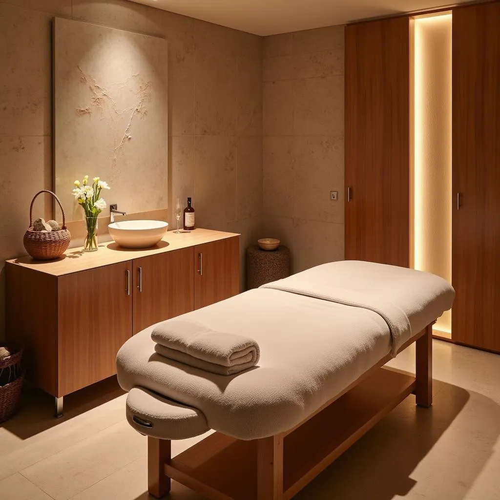 Serene spa treatment room at azia hotelanlage & spa