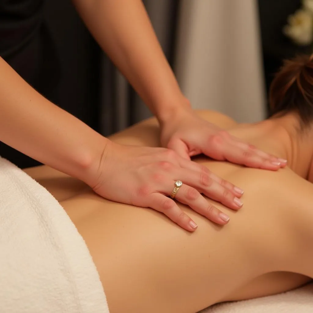 Skilled Therapist Performing Massage at AZO Spa