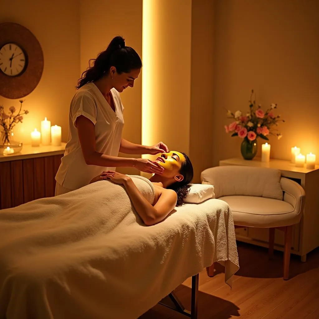 Relaxing B honey spa treatment room in Jaipur