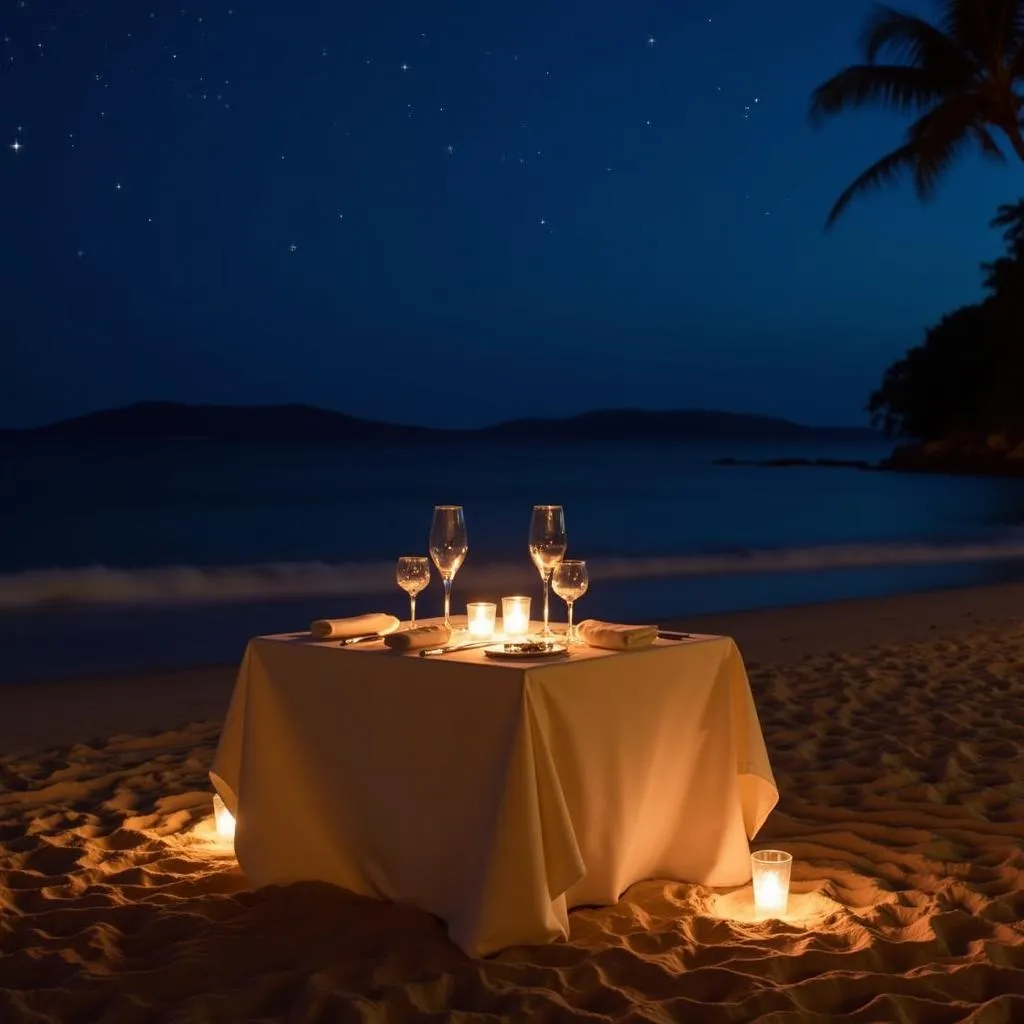  Romantic dinner on the beach at Baan Chaweng