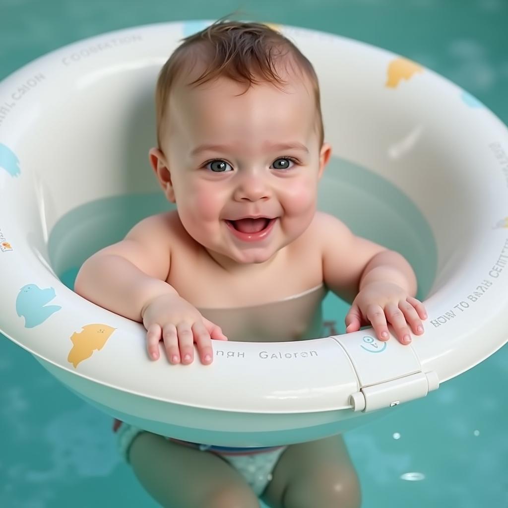 Baby enjoying floatation therapy in a Miami spa