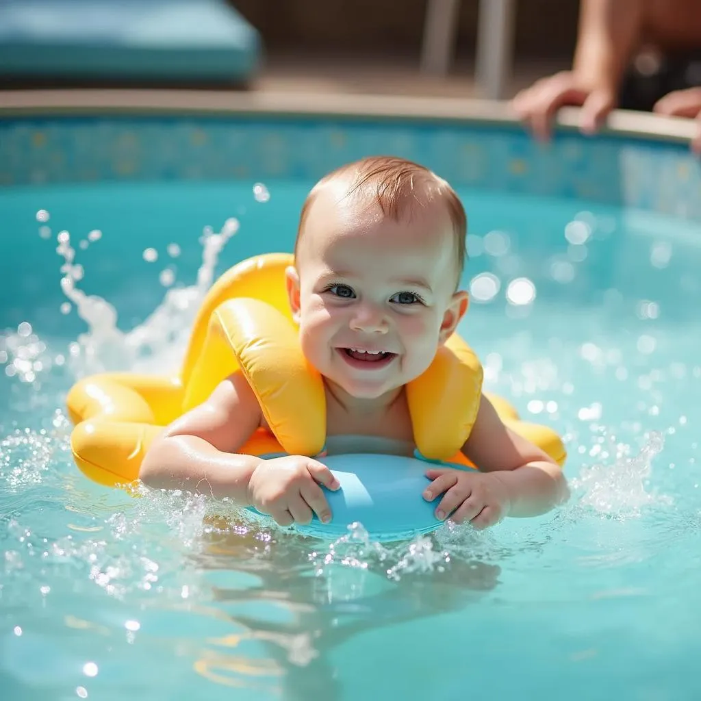 Baby enjoying a hydrotherapy session