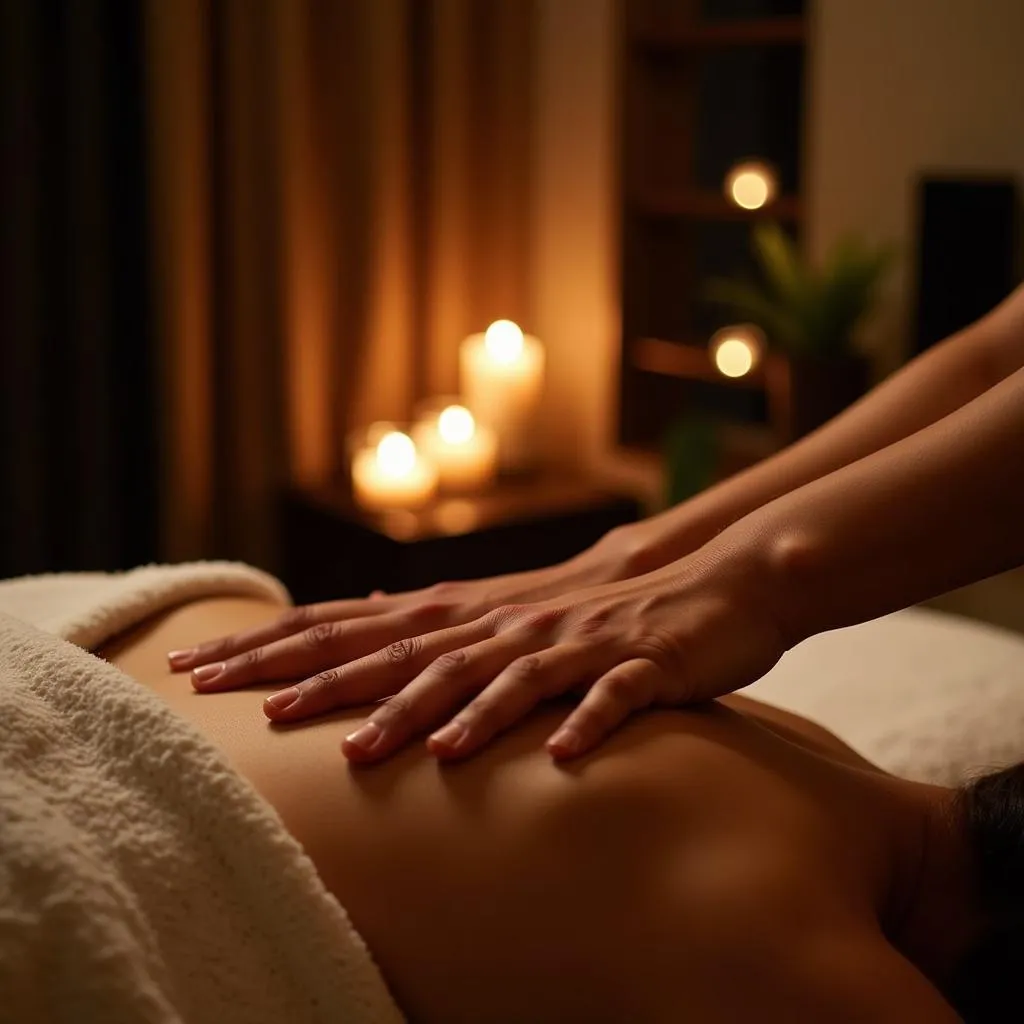 Relaxing massage therapy session at Bad Urach Spa