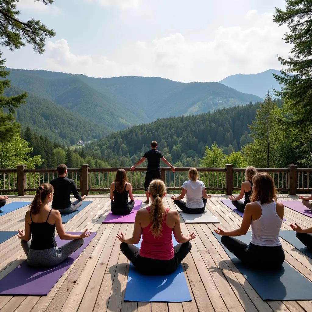 Outdoor yoga session amidst the serene landscapes of Bad Urach