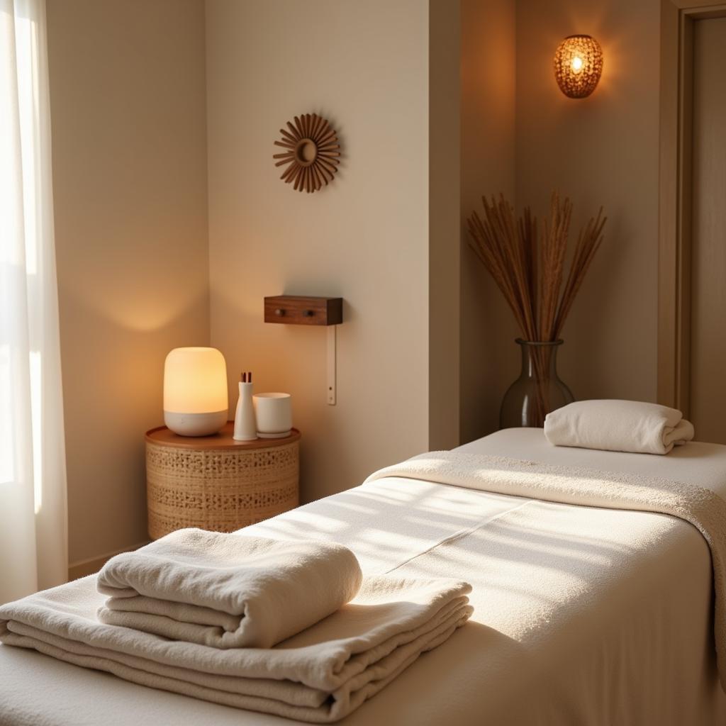 Serene spa treatment room near Bagnole de l'Orne