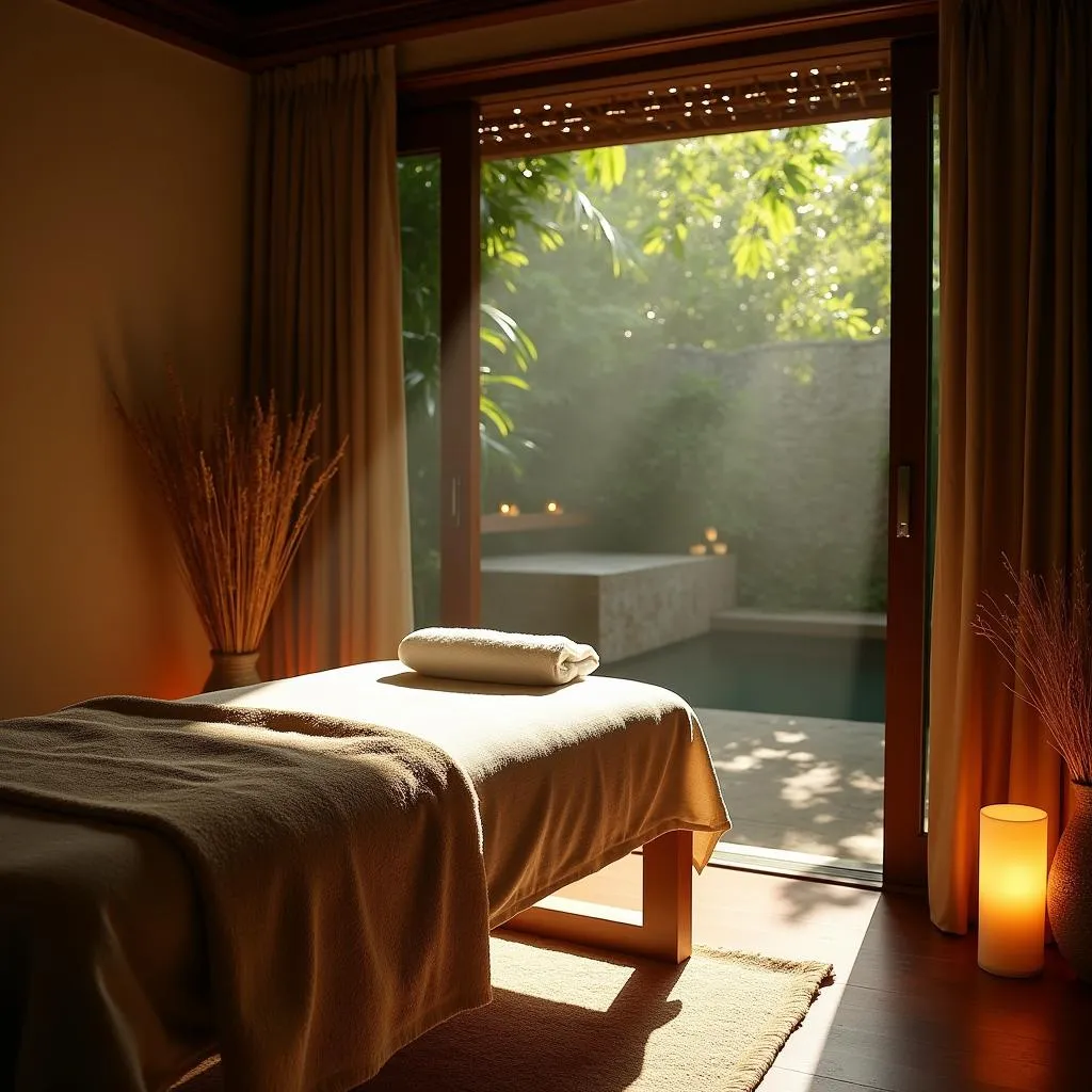 Serene treatment room at Bali Rani Spa