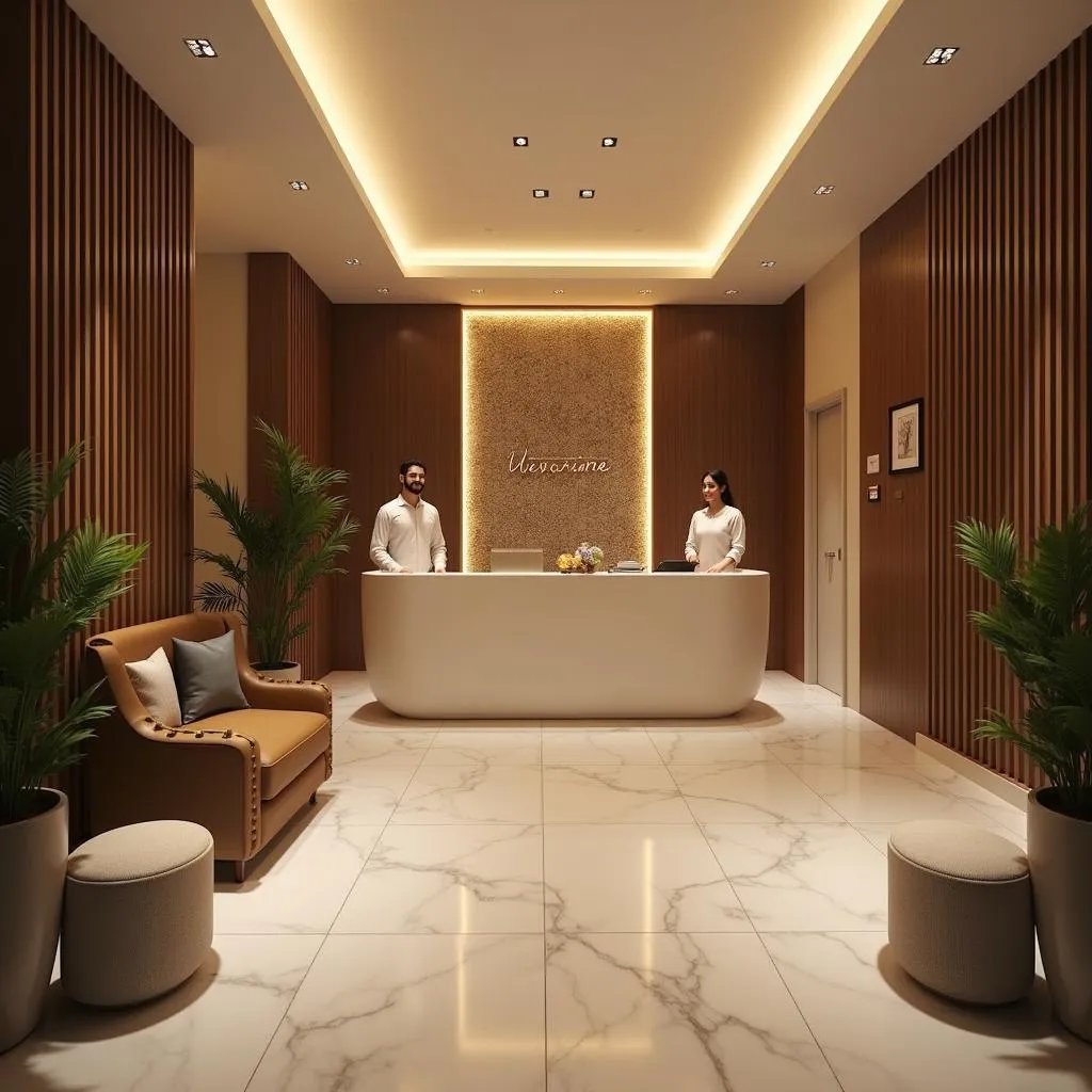 Luxurious spa reception area in Bangalore