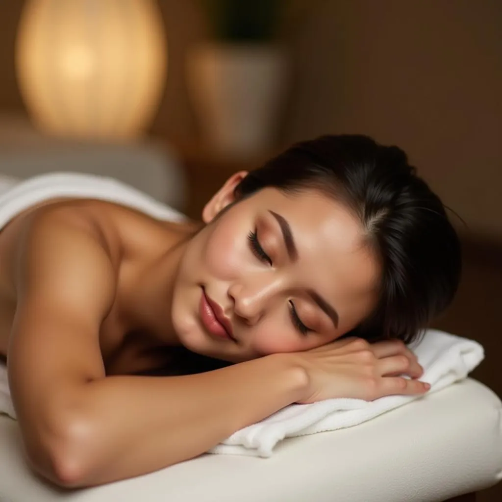 Woman enjoying a relaxing body massage