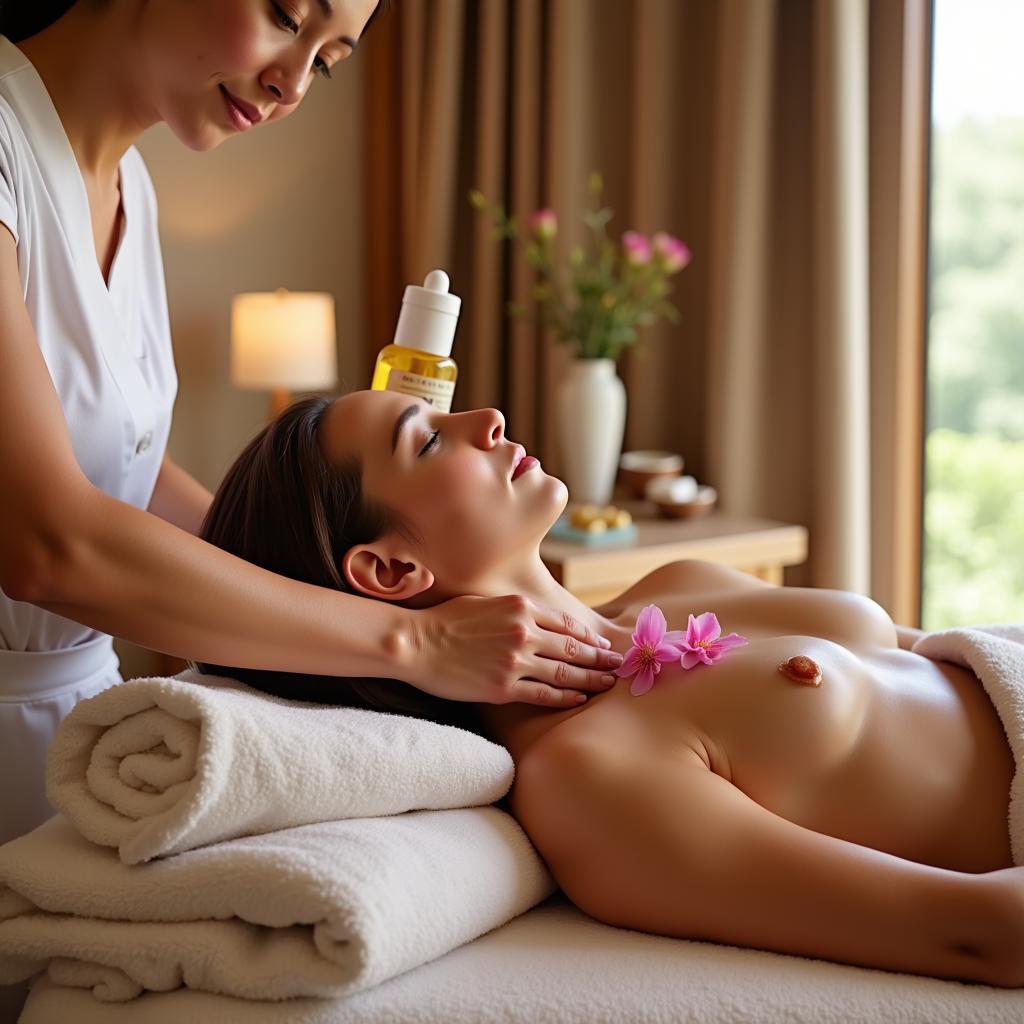 Relaxing Blossom Spa Massage Therapy Session