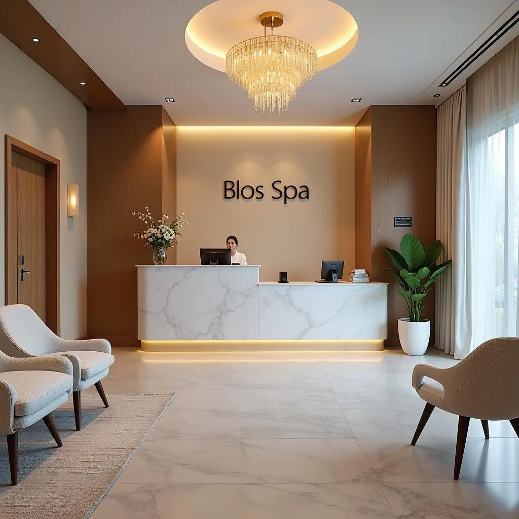 Welcoming reception area of Blossom Spa