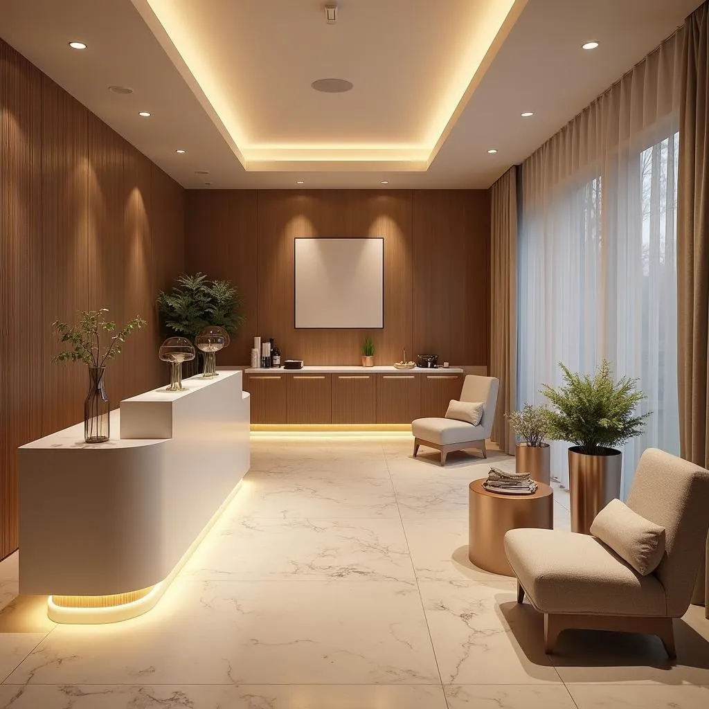 Serene and inviting spa reception area in Brampton