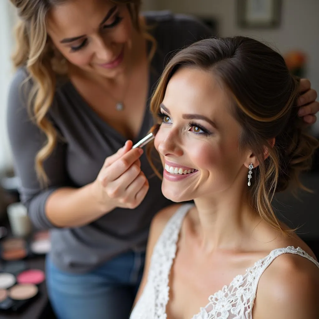 Bridal makeup application