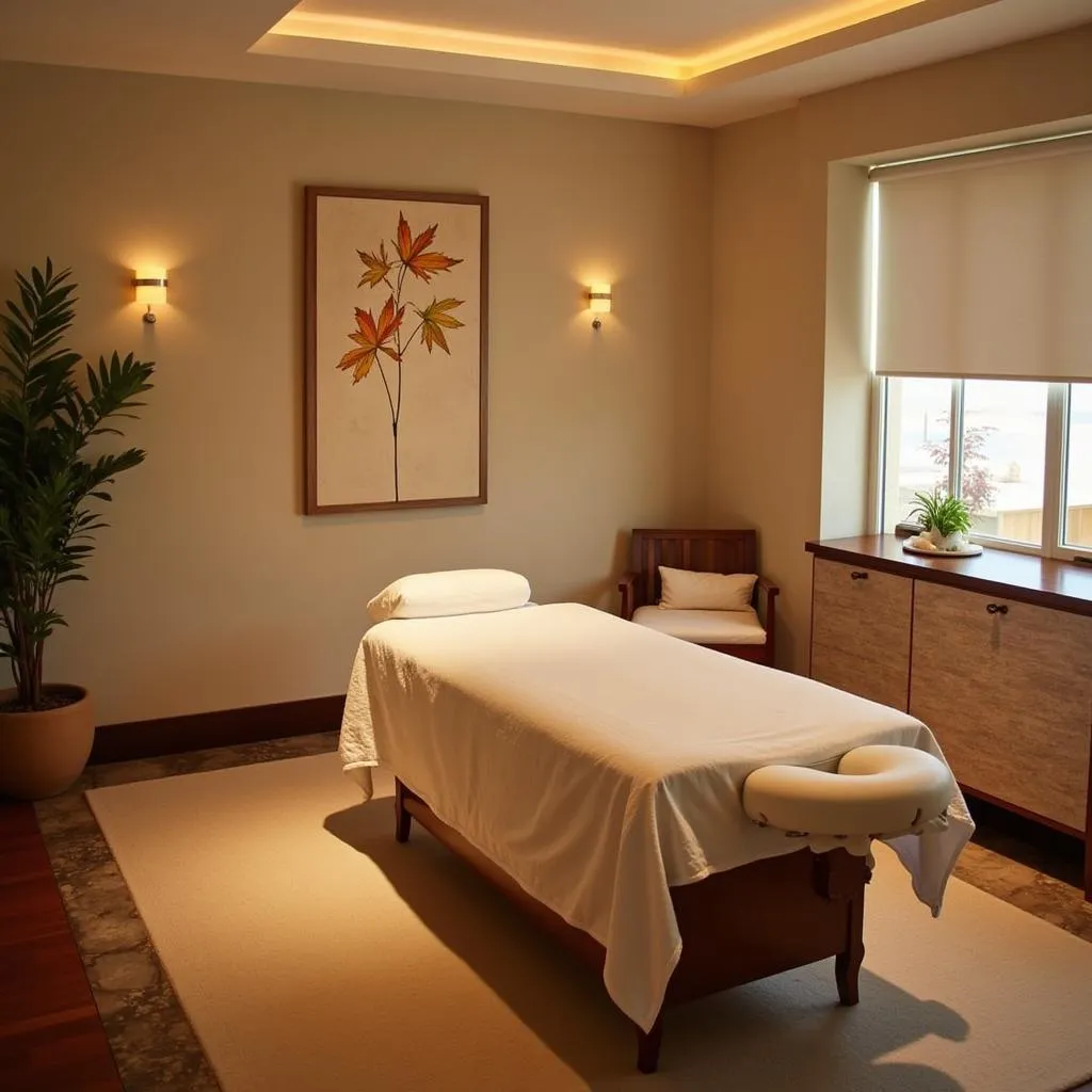 Serene treatment room at Canal 13 Spa