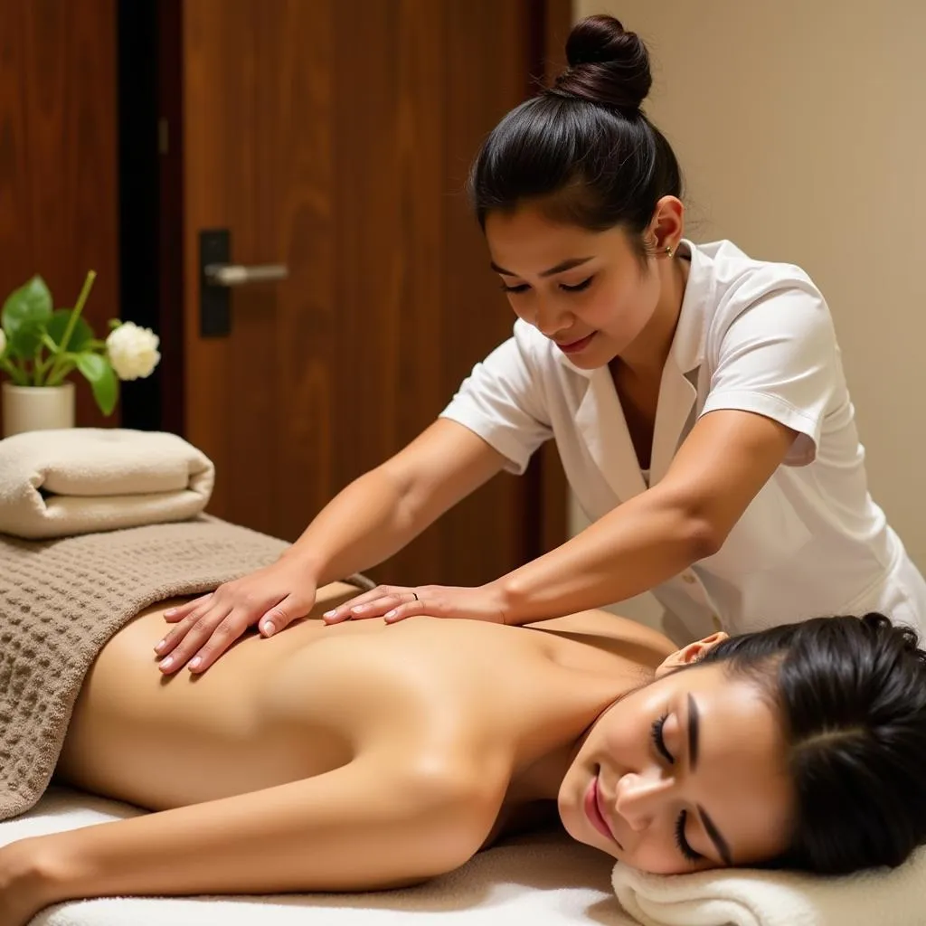 Skilled therapist performing Ayurvedic massage in Chennai