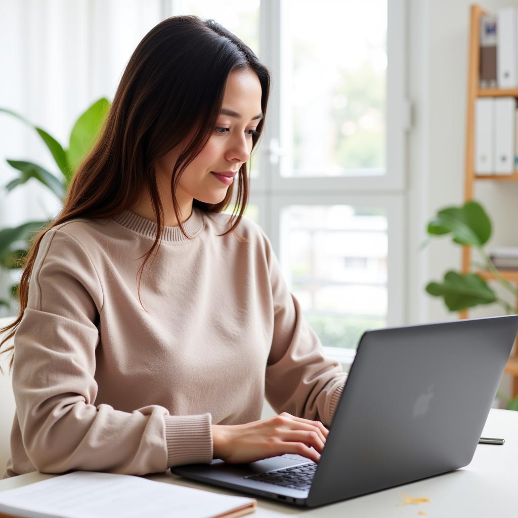 Woman Researching Confidence Spas Online