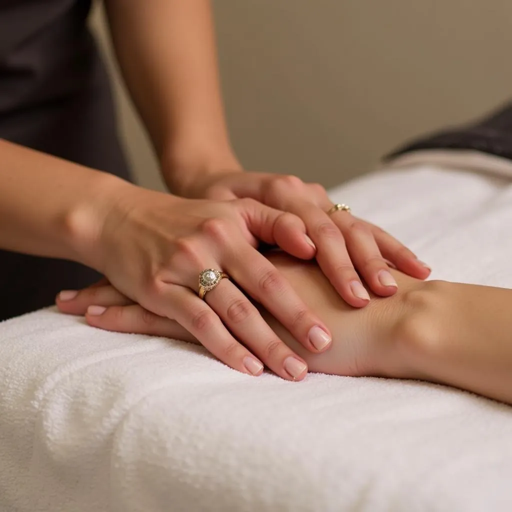 Close-up of Hands Receiving Bair Spa Massage