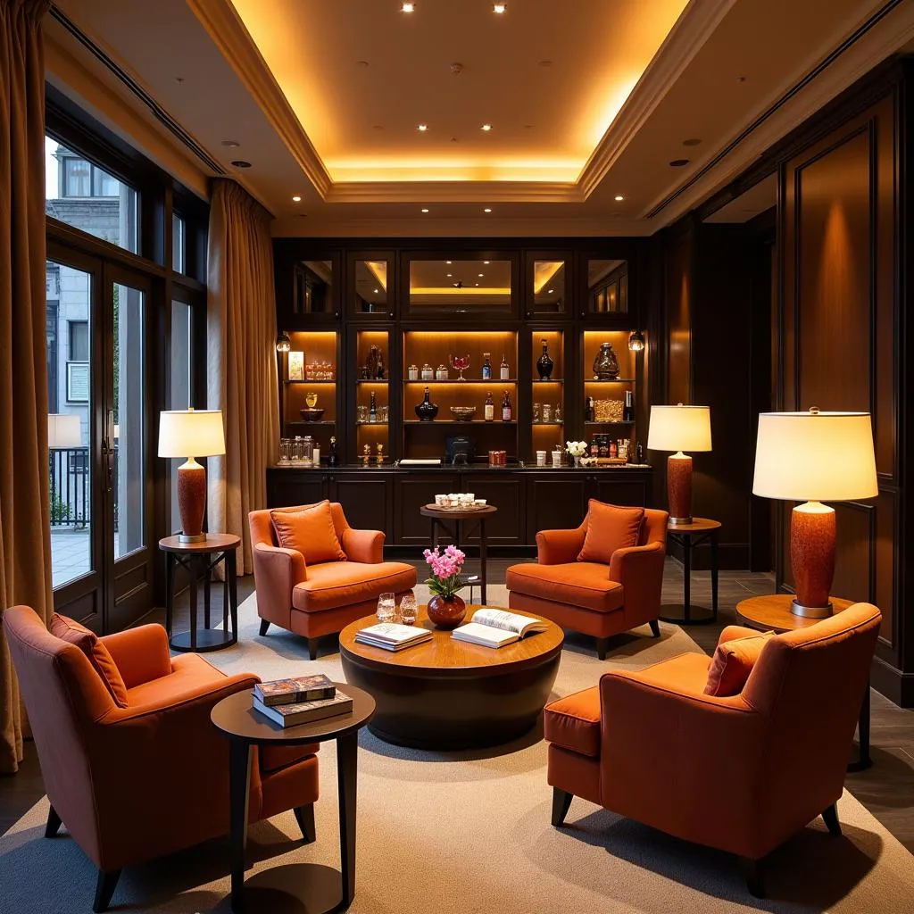 Luxurious Lounge Area in a Club Hotel and Spa