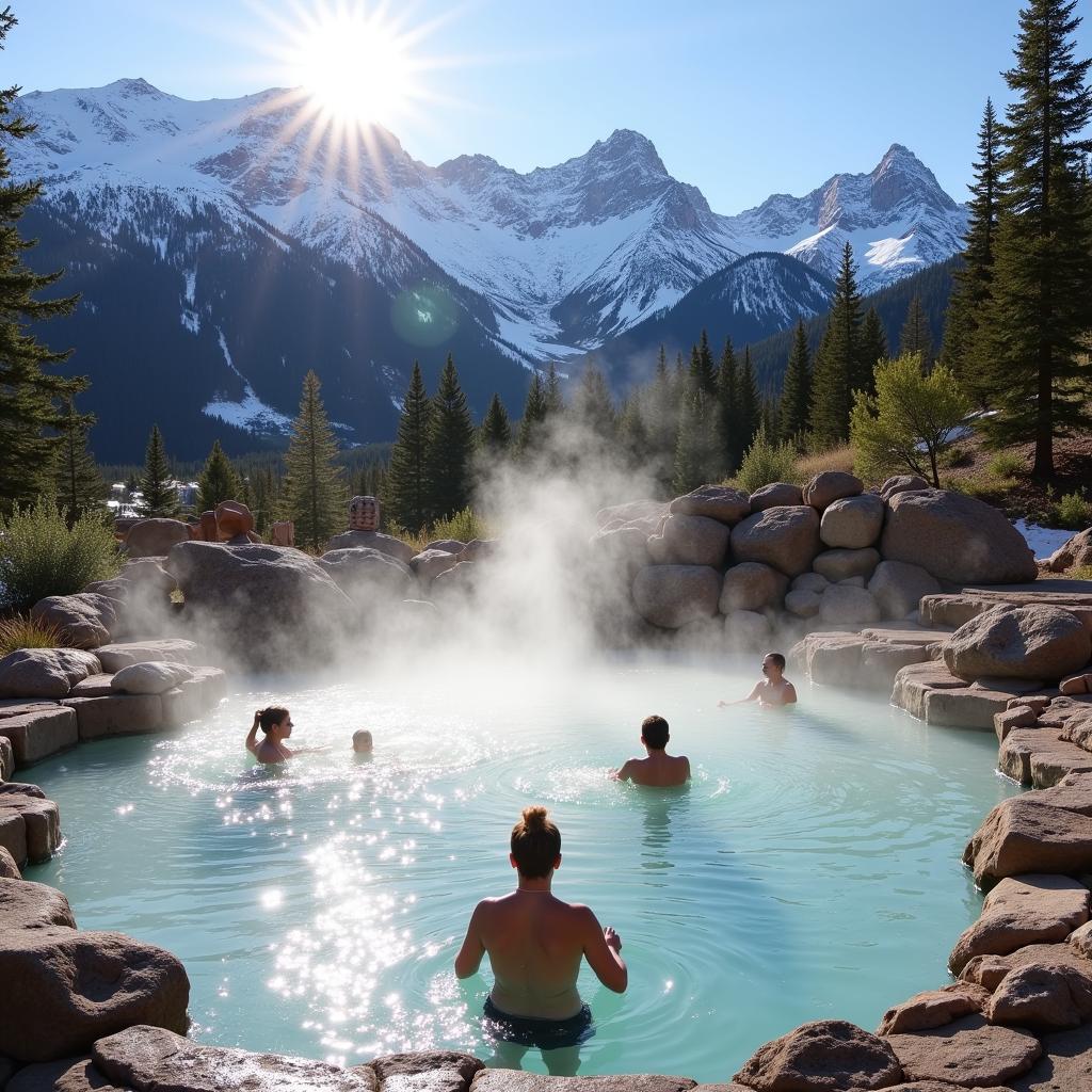 Outdoor hot springs in Colorado mountains