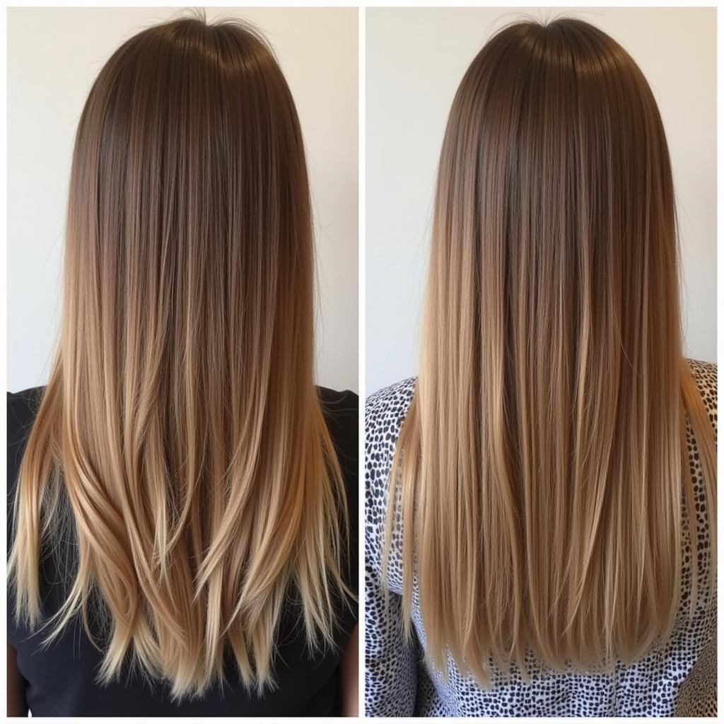 Comparison of Hair Before and After Keratin Treatment and Hair Spa